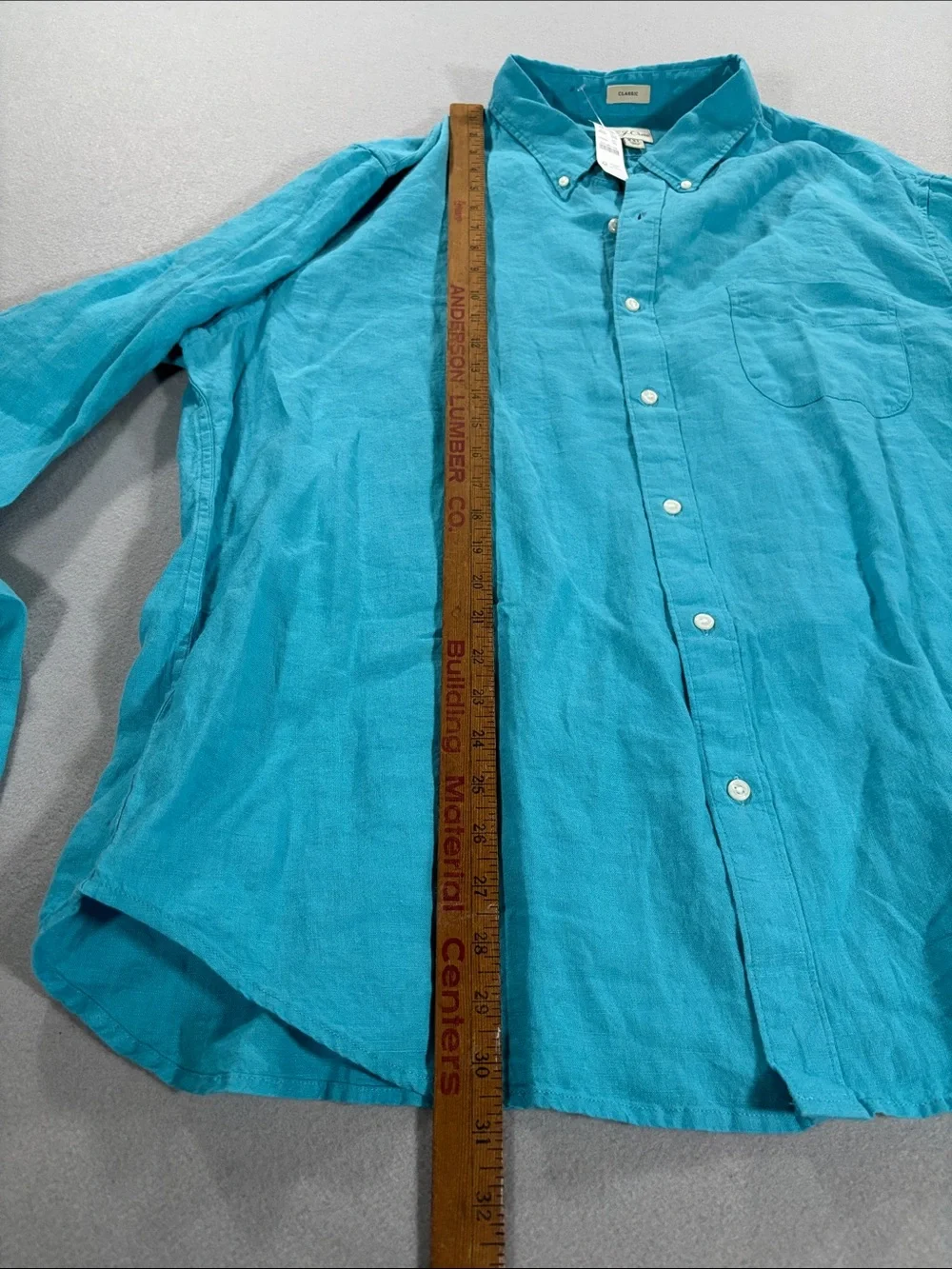 J crew Baird McNutt Irish Linen Teal Button-Down  Shirt XXL NWT